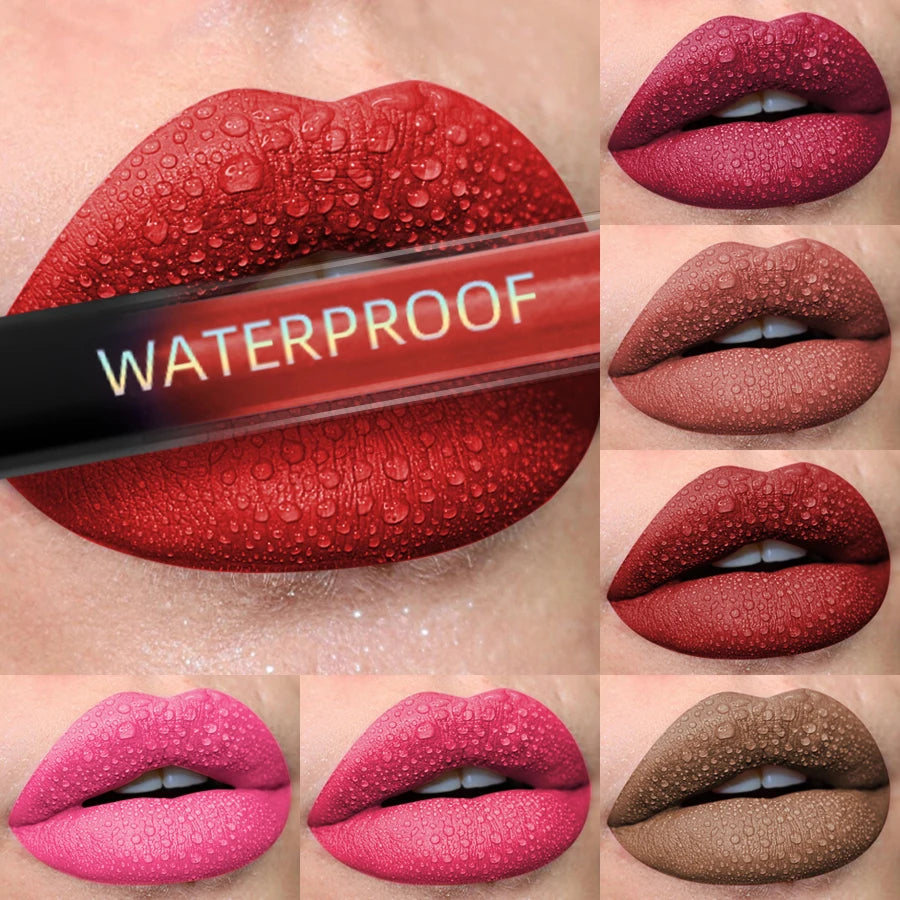 19 colors Matte Velvet Lip Gloss Waterproof Liquid Lipstick Nude Black Lips tint Makeup Lip Glaze Cosmetics Red Lip Stain Beauty HIP