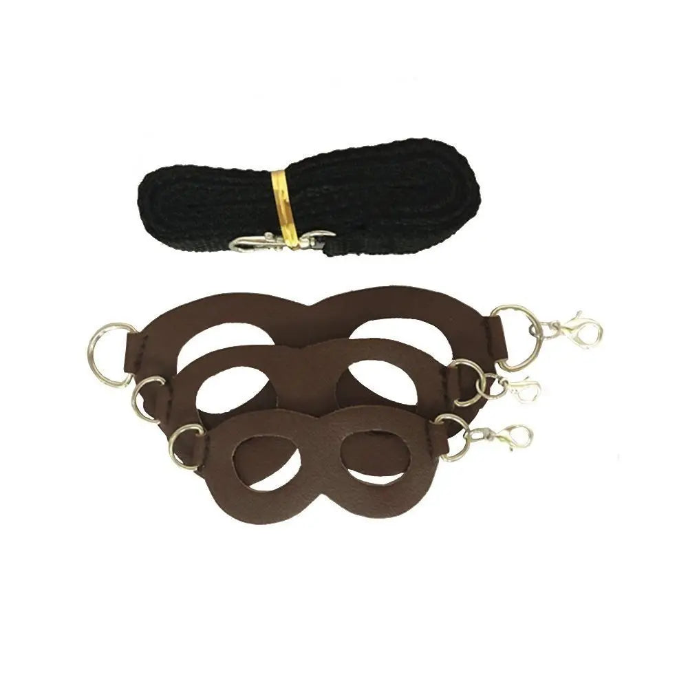3-Pack PU Leather Small Pet Harness – Hamster & Sugar Glider Small Pet Harness HIP Coffee