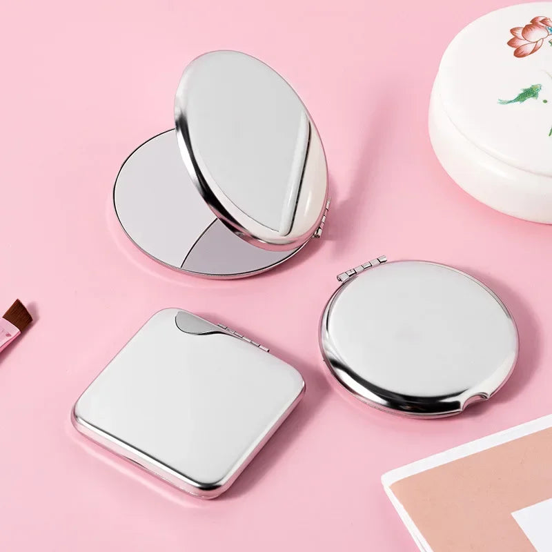 Pocket Makeup Mirror Stainless Steel – Square & Round Compact Makeup Mirror HIP