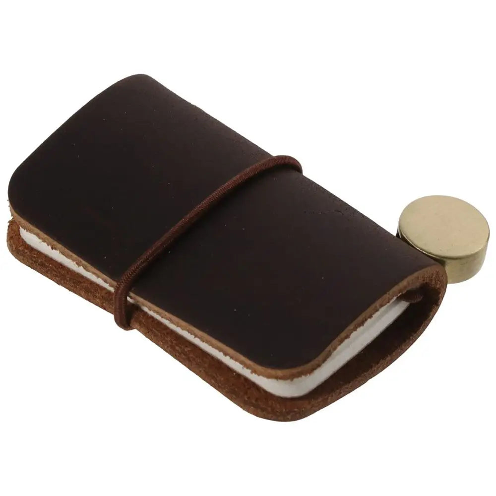 Mini Leather Travelers Notebook – Refillable Pocket Journal Leather Pocket Notebook HIP