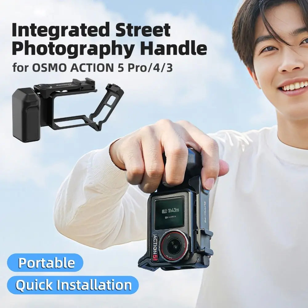 Quick Release Grip Cage for DJI Osmo Action 5 Pro/4/3 Vlog Camera Grip Cage HIP