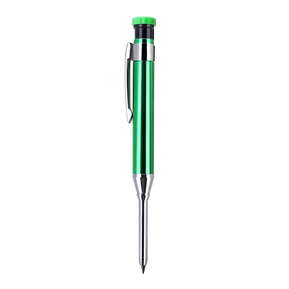 Deep Hole Marking Pencil – Metal Carpenter Pencil + Sharpener Carpenter Marking Pencil HIP Green Pencil