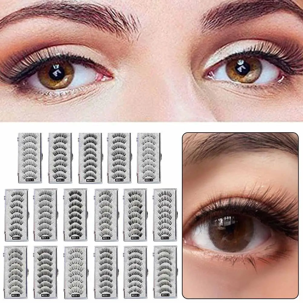 3D Natural Magnetic Eyelashes,With 5 Magnetic Lashes Shipping Box Eyelashes Handmade False Gift Reusable Support Drop Magne T6N2 HIP