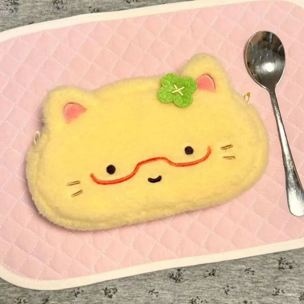 Cute Plush Kitten Pencil Case – Large Capacity Stationery Bag Plush Pencil Case HIP