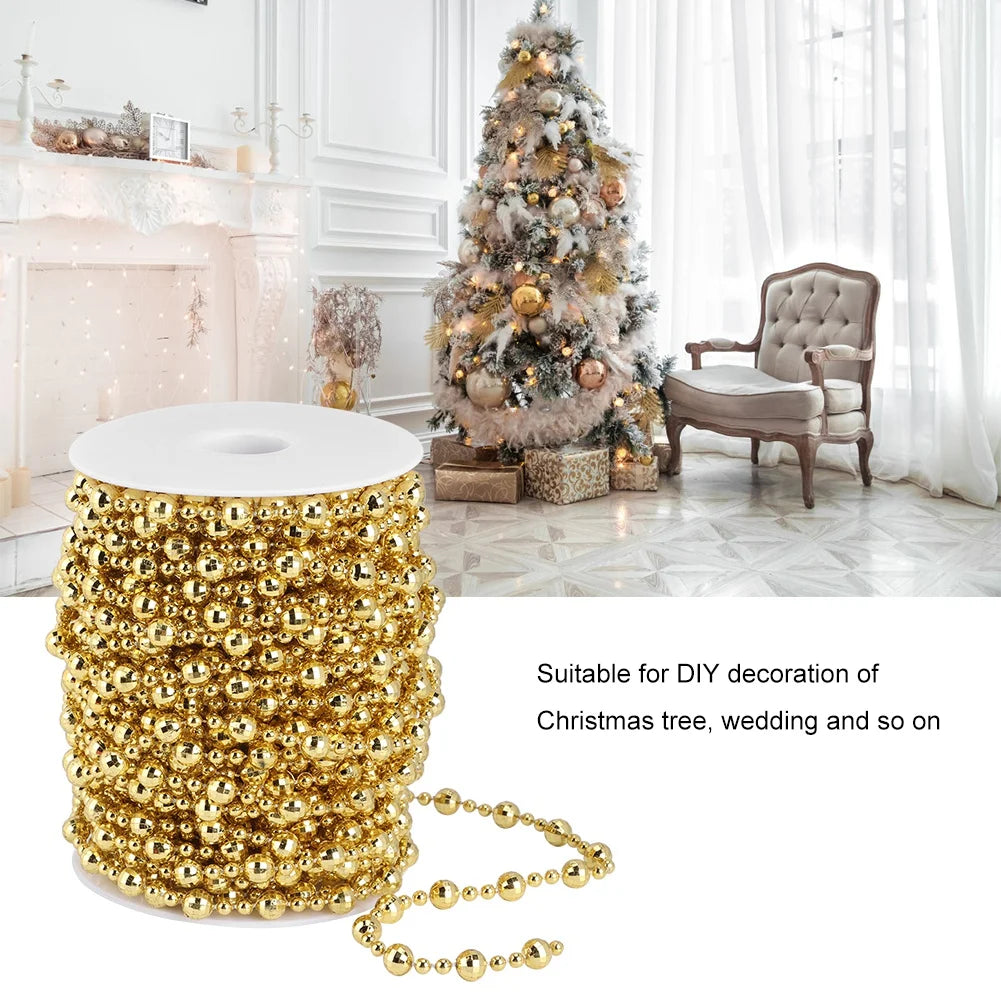 20m Artificial Faux Pearl Bead String for Christmas Tree Wedding Curtain DIY Decoration DIY Decoration Accessory Faux Pearl Bead HIP