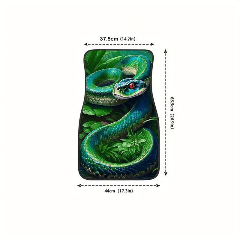 Universal Car Floor Mats – Green Snake Non-Slip & Washable Car Floor Mats HIP