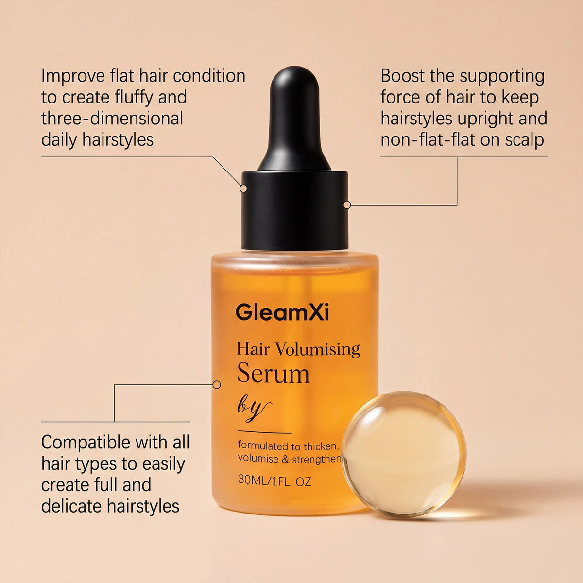 Hair Volume Serum – Frizz Control, Shine & Smooth 30ml Hair Serum Oil HIP