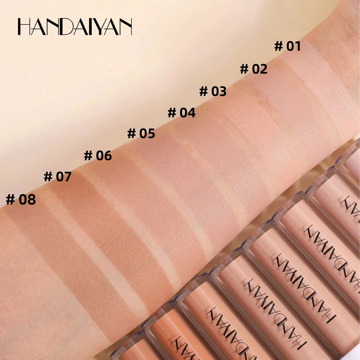 HANDAIYAN 8-Shade Waterproof Liquid Concealer | Full Coverage Liquid Concealer HIP