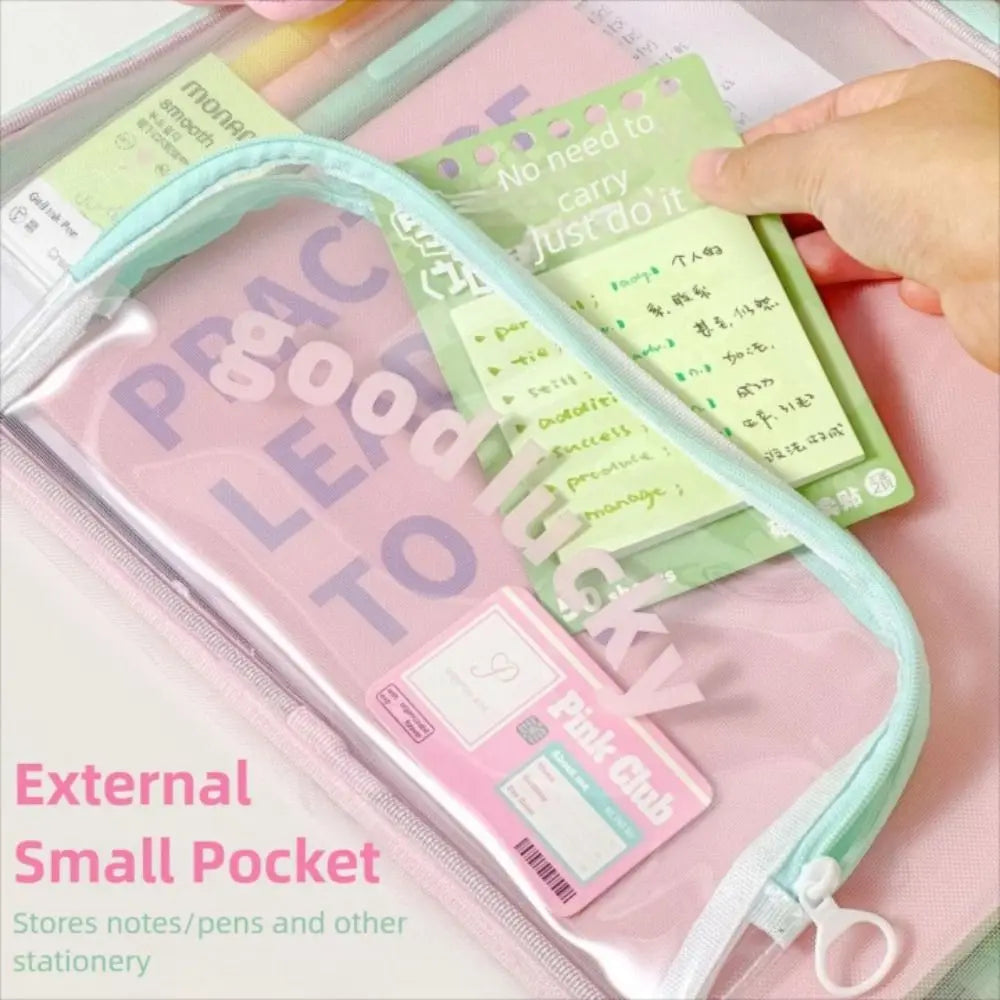 Portable Mesh A4 File Bag – Transparent Document Organizer File Organizer Bag HIP