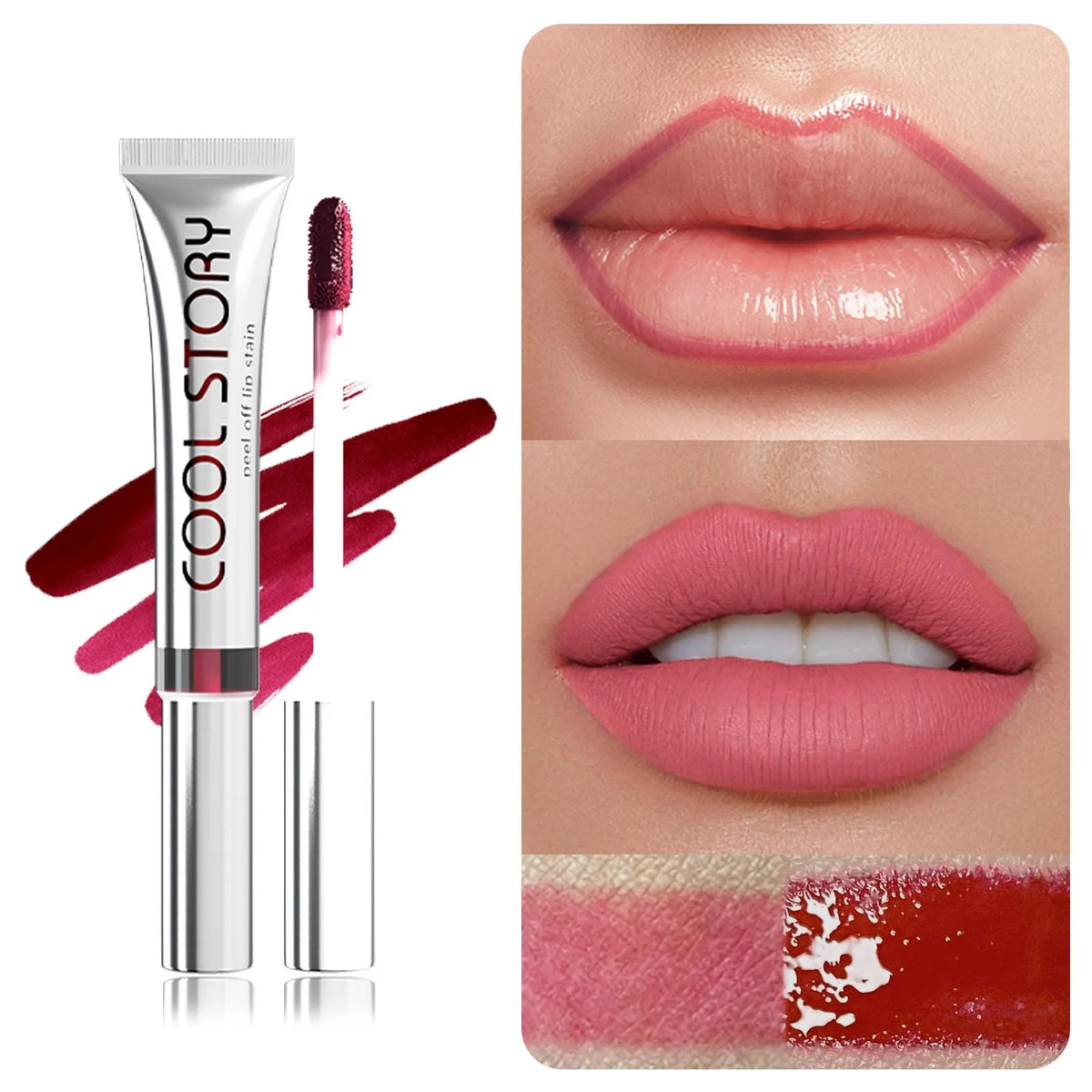 1pc Dark Brown Lip Liner Tattoo Peel Off Lipgloss Matte Lip Tint Contour Stain Waterproof Lasting Tear-off Lipstick Cosmetic HIP 120-1pc