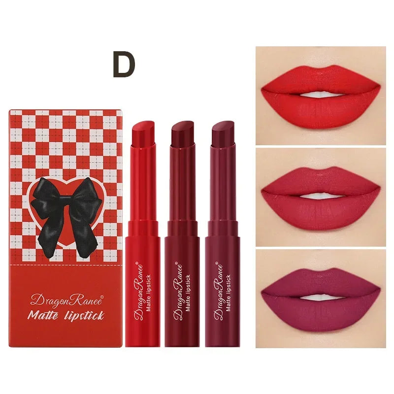 1/3pcs Nude Lipstick Crayon Long Lasting Matte Lipstick Pencil 24 Hours Waterproof Set Lip Moisturizer Colouring Lip Tint Stick HIP D-3pcs
