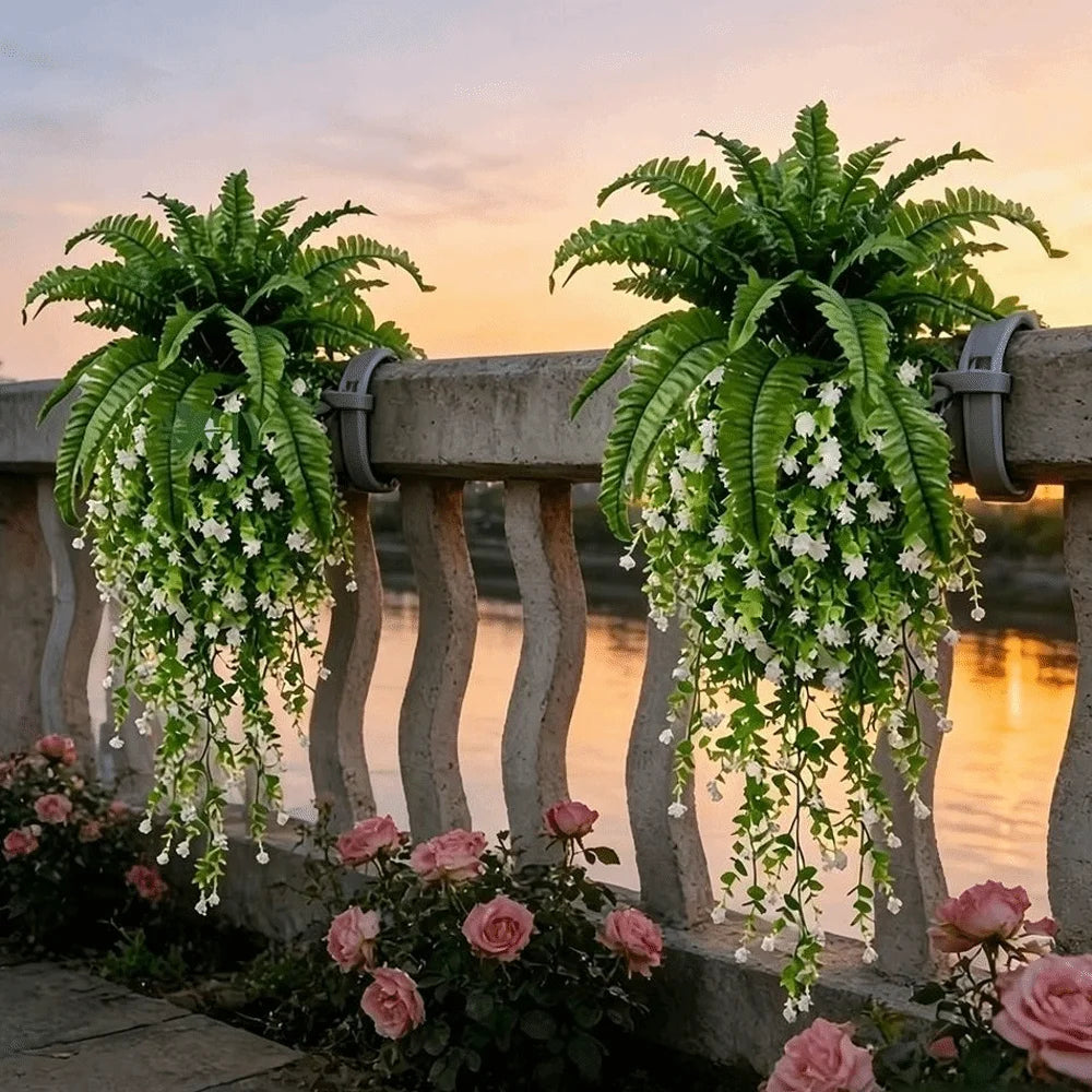 3-Piece UV Resistant Artificial Hanging Fern Vines Set Artificial Hanging Plant HIP