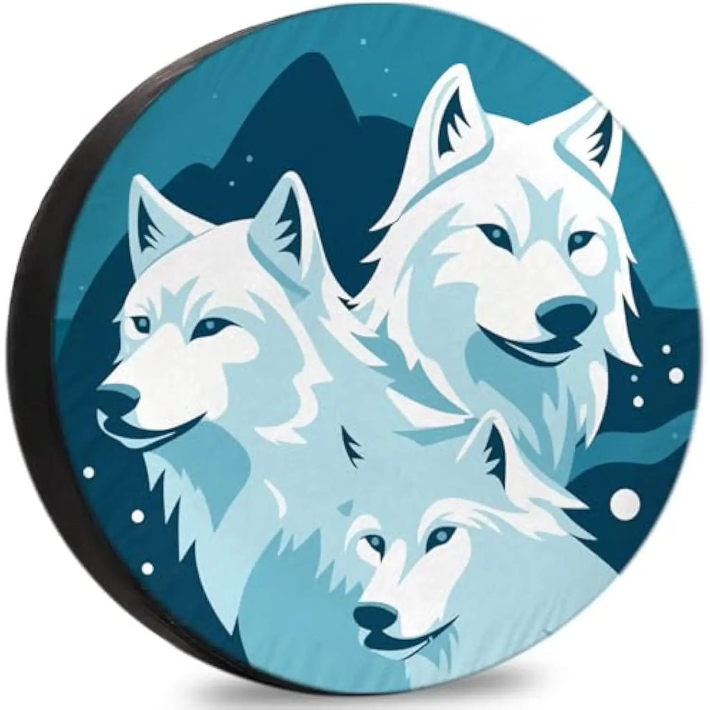 Arctic Wolf Pack Spare Tire Cover – Weatherproof Polyester Spare Tire Cover HIP Acquiesce 17 in