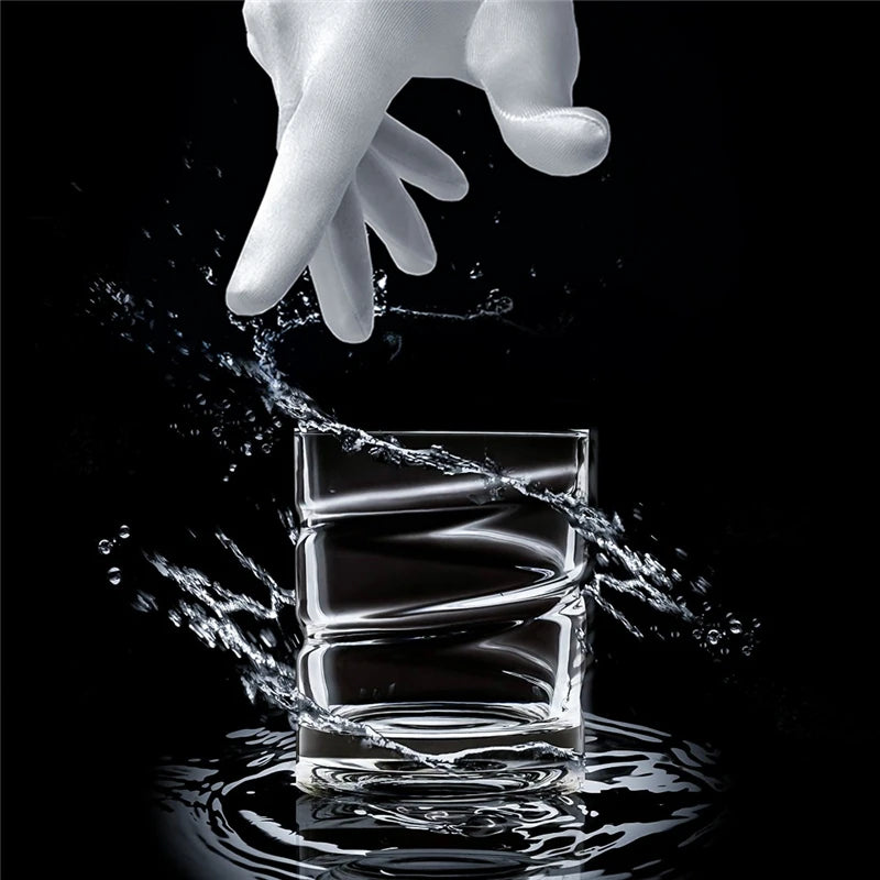 280ml Rotating Whiskey Glass – Old Fashioned Bourbon Cocktail Whiskey Glass HIP