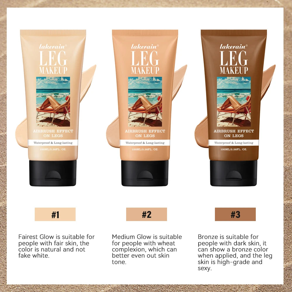 Bronze Foundation Leg Makeup Body Lotion Even Skin Tone Waterproof Long Lasting Body Tanning Cream Medium Leg 100ml Makeup HIP