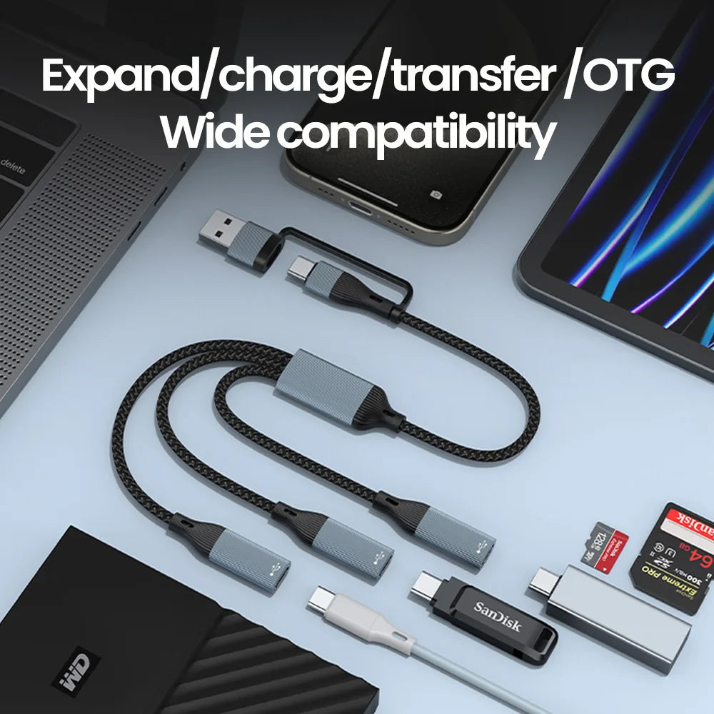 Elough 3-in-1 USB to Type-C HUB OTG Adapter – USB 3.0 USB-C Hub Adapter HIP