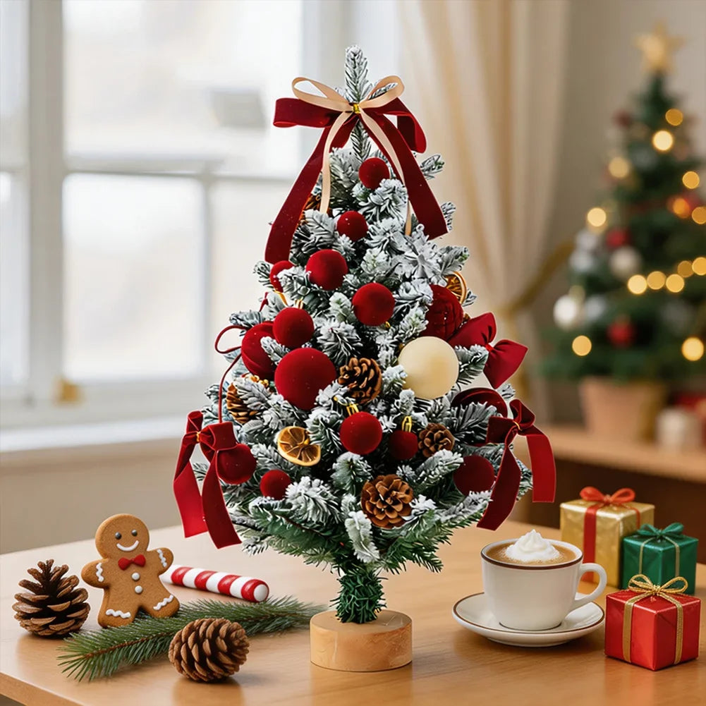 Mini Exquisite DIY Desktop Christmas Tree Ornament Home Festival Decoration Christmas Desktop Small Tree Christmas Tree Decor HIP