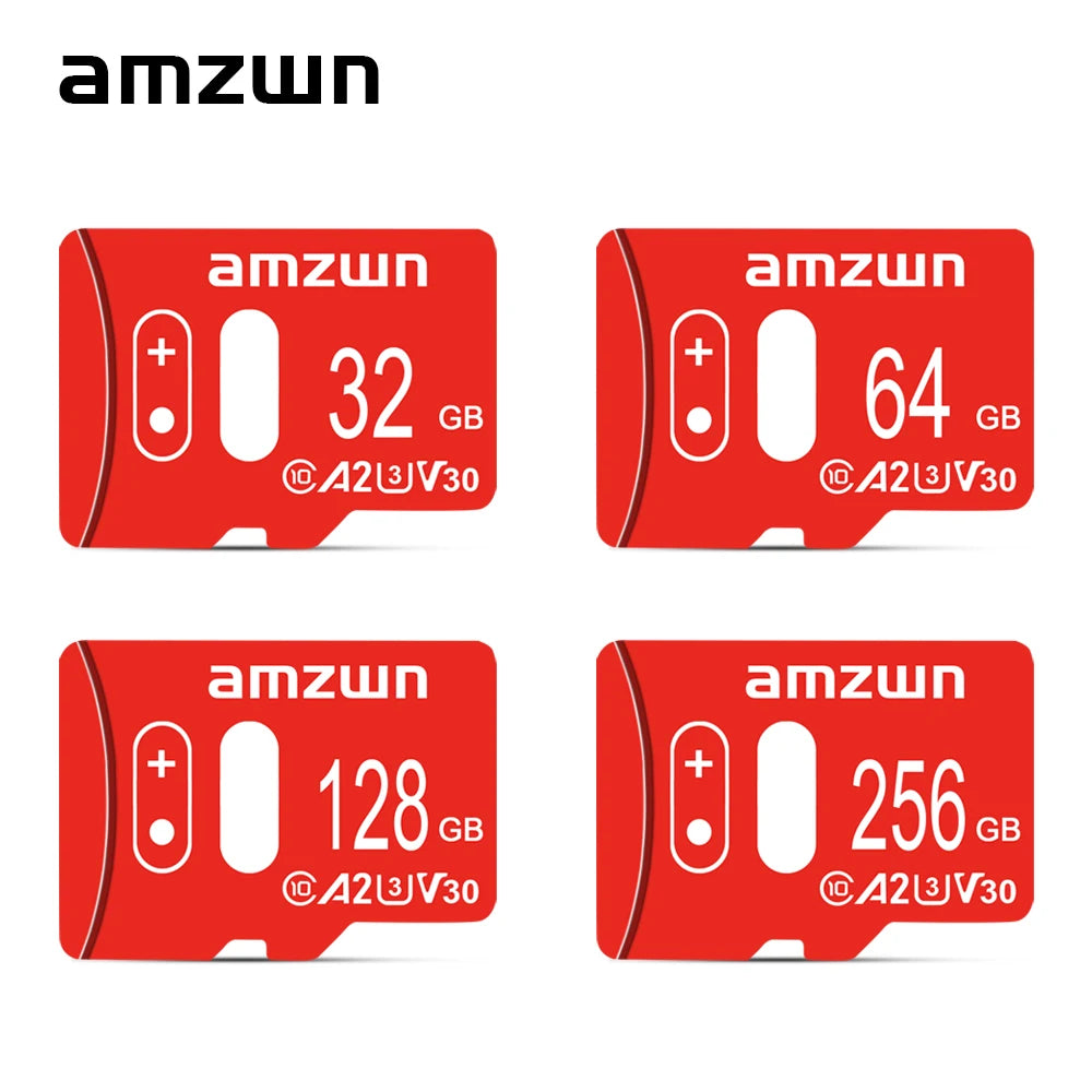 Amzwn Micro SD Card 32GB 64GB 128GB C10 U3 A2 V30 TF Card Micro SD Memory Card HIP