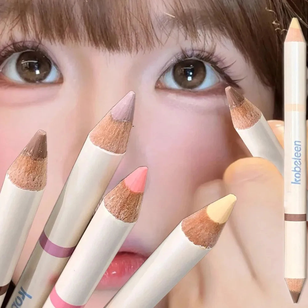 2-in-1 Pink Purple Matte Under Eye Pencil Aegyo Sal Highlighter Lying Silkworm Pen Eye Makeup Easy To Use Eyeshadow Cosmetic HIP