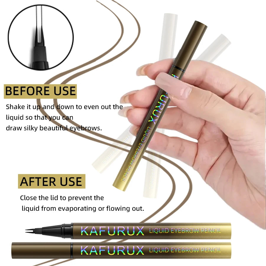 8 colors 2 fork microblading eyebrow pen waterproof liquid eye pen for eyebrow,eyeliner,eyelashes brown black makeup eye pencil HIP
