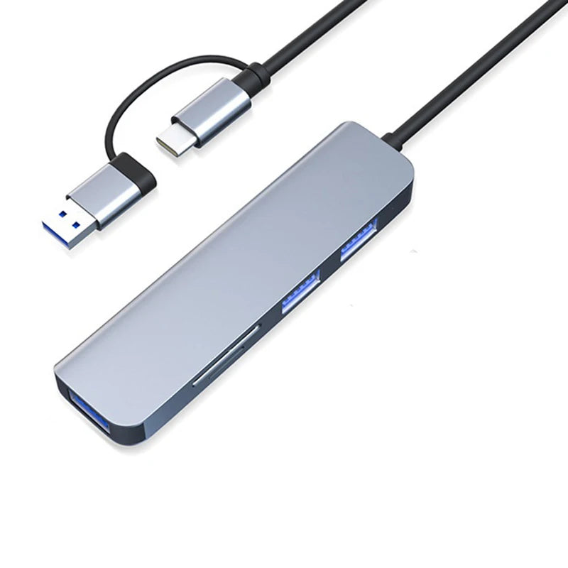 OULLX 5-in-1 USB-C Hub – USB 3.0, SD & TF Card Reader USB-C Multiport Hub HIP As Photo