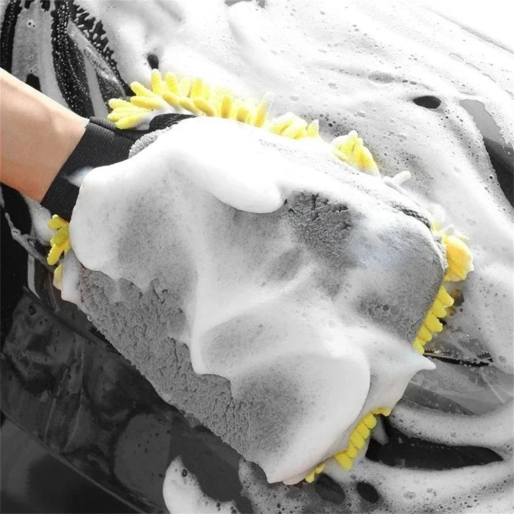 Microfiber Chenille Car Wash Mitt – Double-Sided Glove Car Wash Mitt HIP