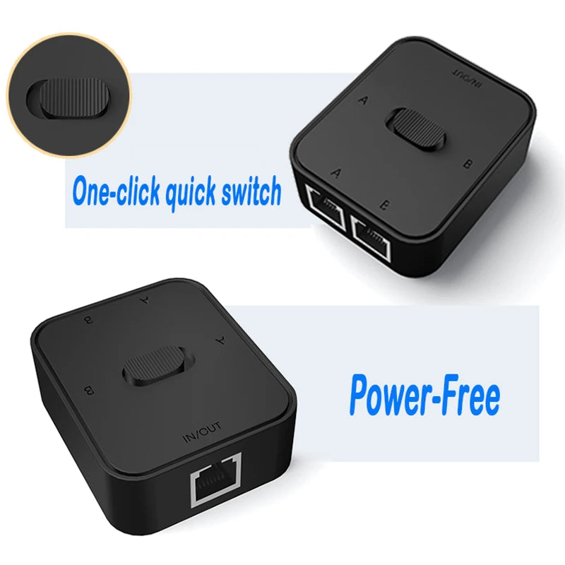 2-Port 1000Mbps Gigabit Network Switch – RJ45 Splitter Network Switch HIP