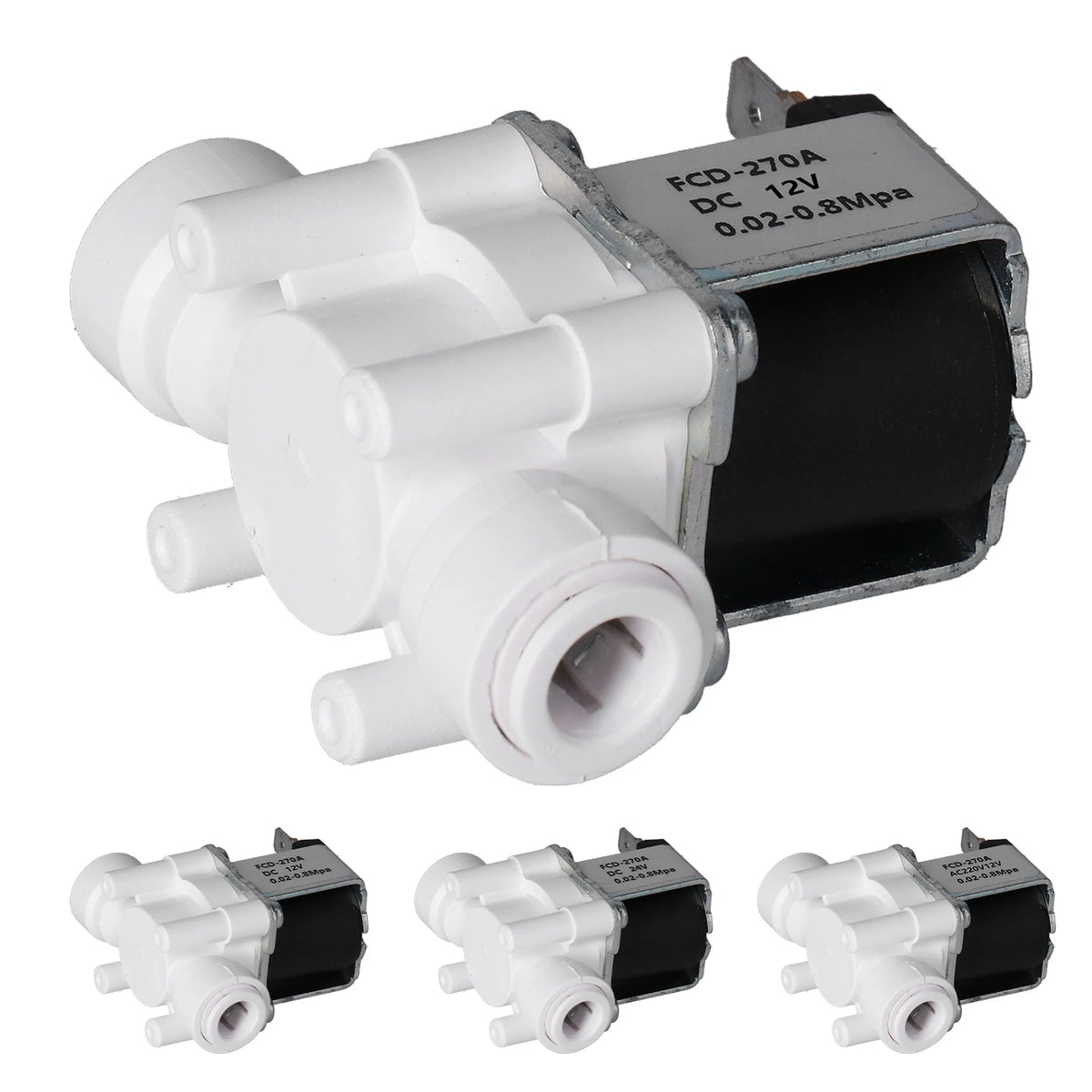 Plastic Electric Solenoid Valve 3/8in Quick Connector Normally Closed Solenoids Valves Plastic Electric Solenoid Valve HIP
