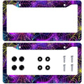 Spider Web Neon Gradient License Plate Frame | Stainless Steel License Plate Frame HIP 1