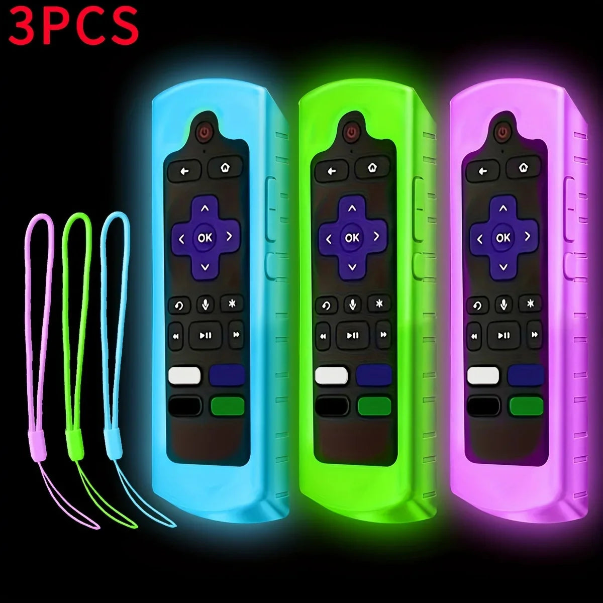 Luminous Silicone Remote Cover for TCL Hisense Roku – 1/2/3 Pack Remote Control Cover HIP