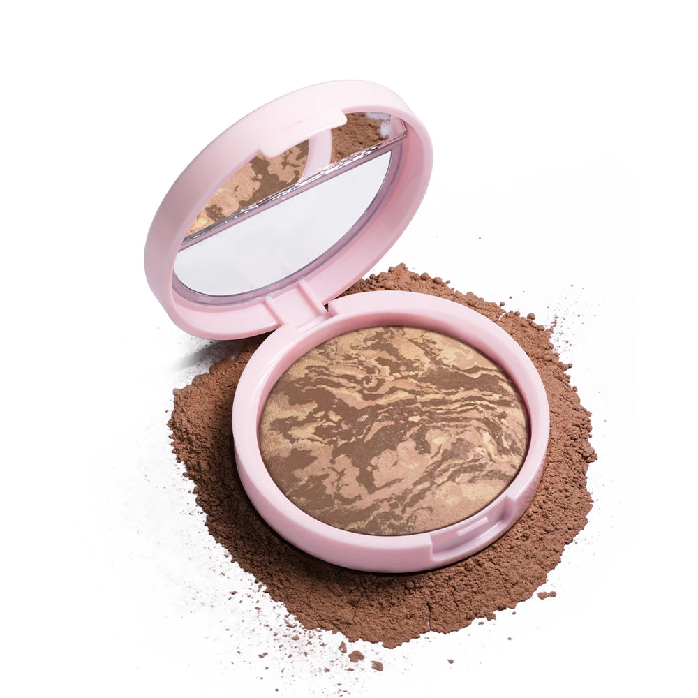 NEW YORK Baked Brighten Color Correcting Powder Foundation Fair Buildable Light to Medium Coverage Demi-Matte Natural Finish HIP