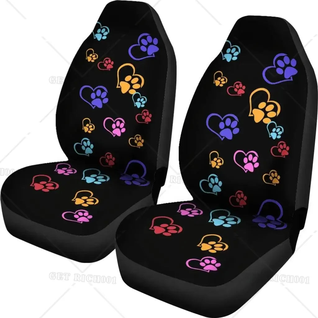 Puppy Paw Print Car Seat Covers for Women – Set of 2 Car Seat Covers HIP