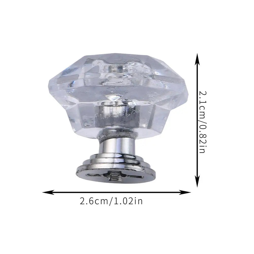 Acrylic Crystal Diamond Furniture Knobs Transparent Diamond Handle for Cabinet Doors Drawers Plastic Decorative Knobs Pull HIP