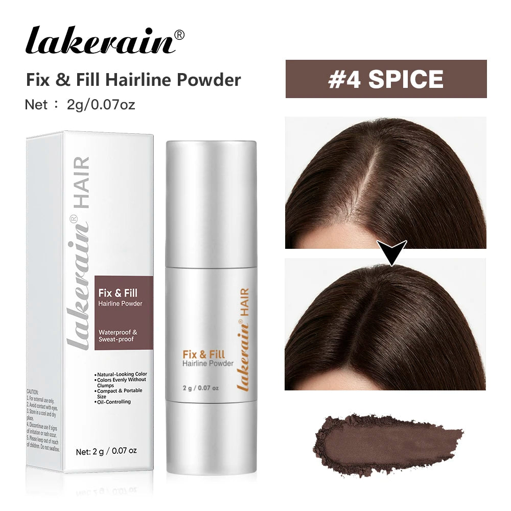 Waterproof Hairline Powder Long Lasting Shadow Filling Forehead Hair Gaps Sweat-proof Fine Powder Natural Color Hairline Makeup HIP 4SPICE