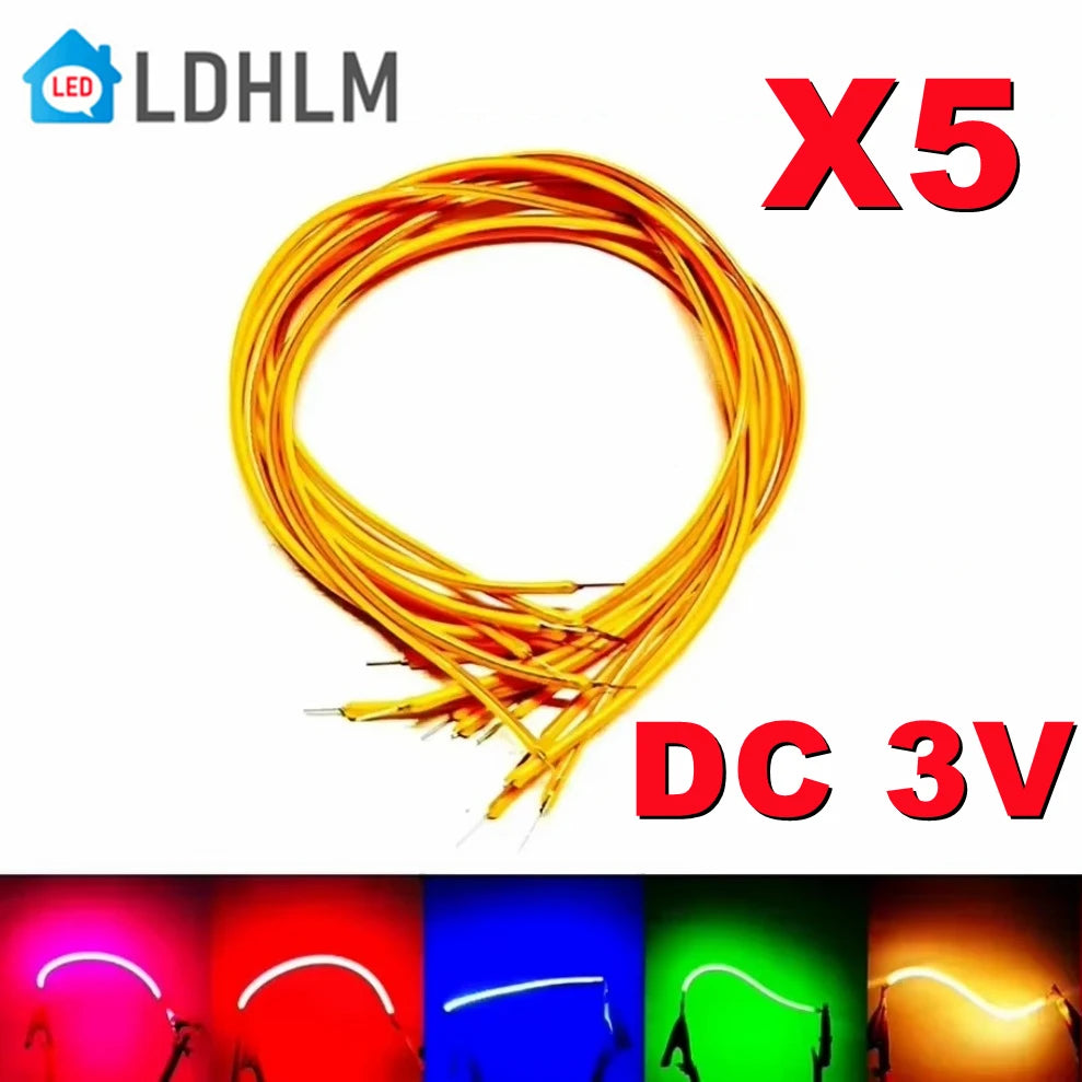 5-Pack Flexible LED COB Filament 3V Edison DIY Decor Bulb LED Filament Strip HIP