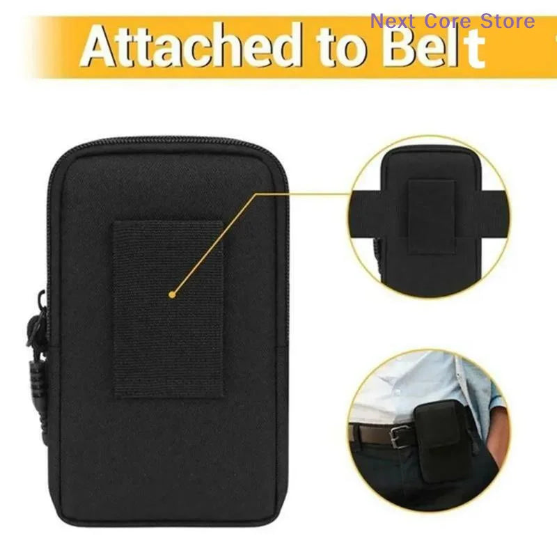 Men's Nylon Waist Bag – Portable Phone & Coin Purse Men's Waist Bag HIP