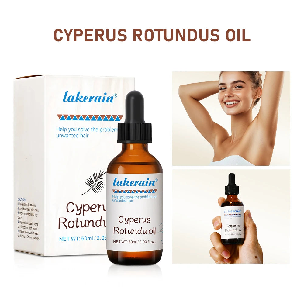 Inhibit Hair Growth 60ml Cyperus Rotundus Oil Nourish the Skin Ingredients are Safe Wide Scope of Application Solve Hair Dense HIP black