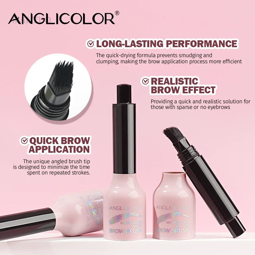 Wild Eyebrow Pencil Square Angled Brush Velvet 3D Brow Dye Cream Hairline Anti-smudge Waterproof Multifunction Eyebrow Tint Pen HIP