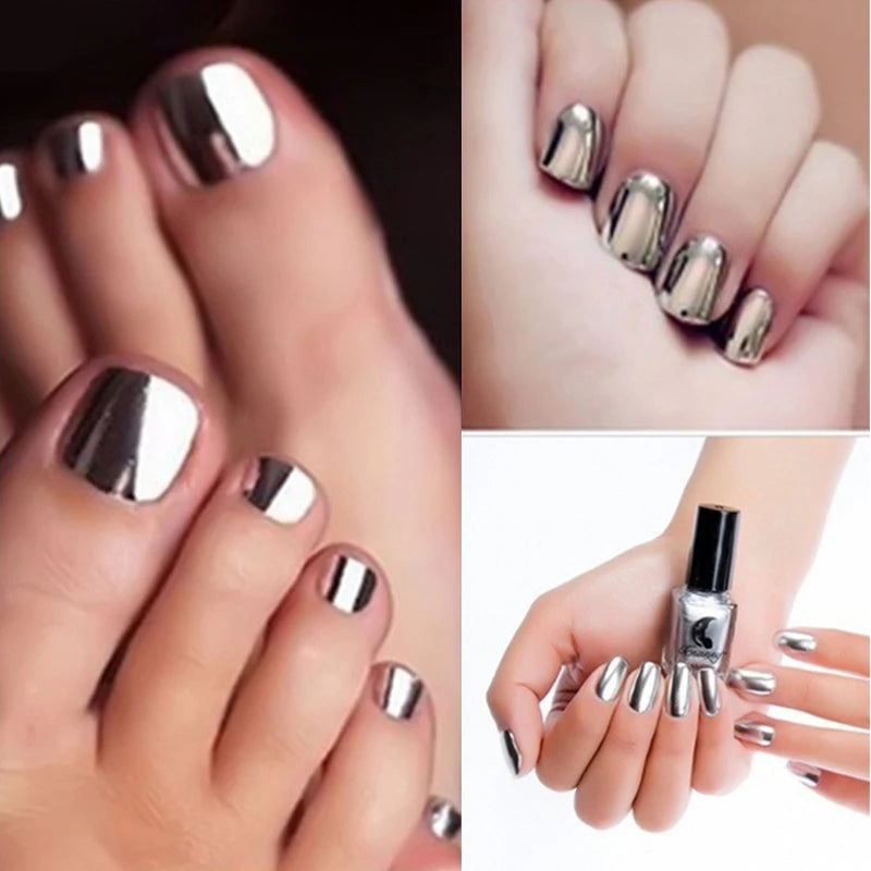 Gel Nail Polish without lamp Gel Semi-permanent Varnishes hybrid All for manicure Mirror Effect Metallic Shiny Glitter Silver HIP