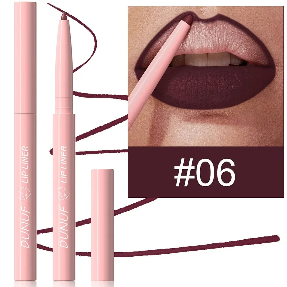 Tapered Nib Lip Liner Pencil Long-Lasting Matte Creamy Plumping Lip Stain Waterproof Natural Nude Brown Slim Lip Liner Makeup HIP 06