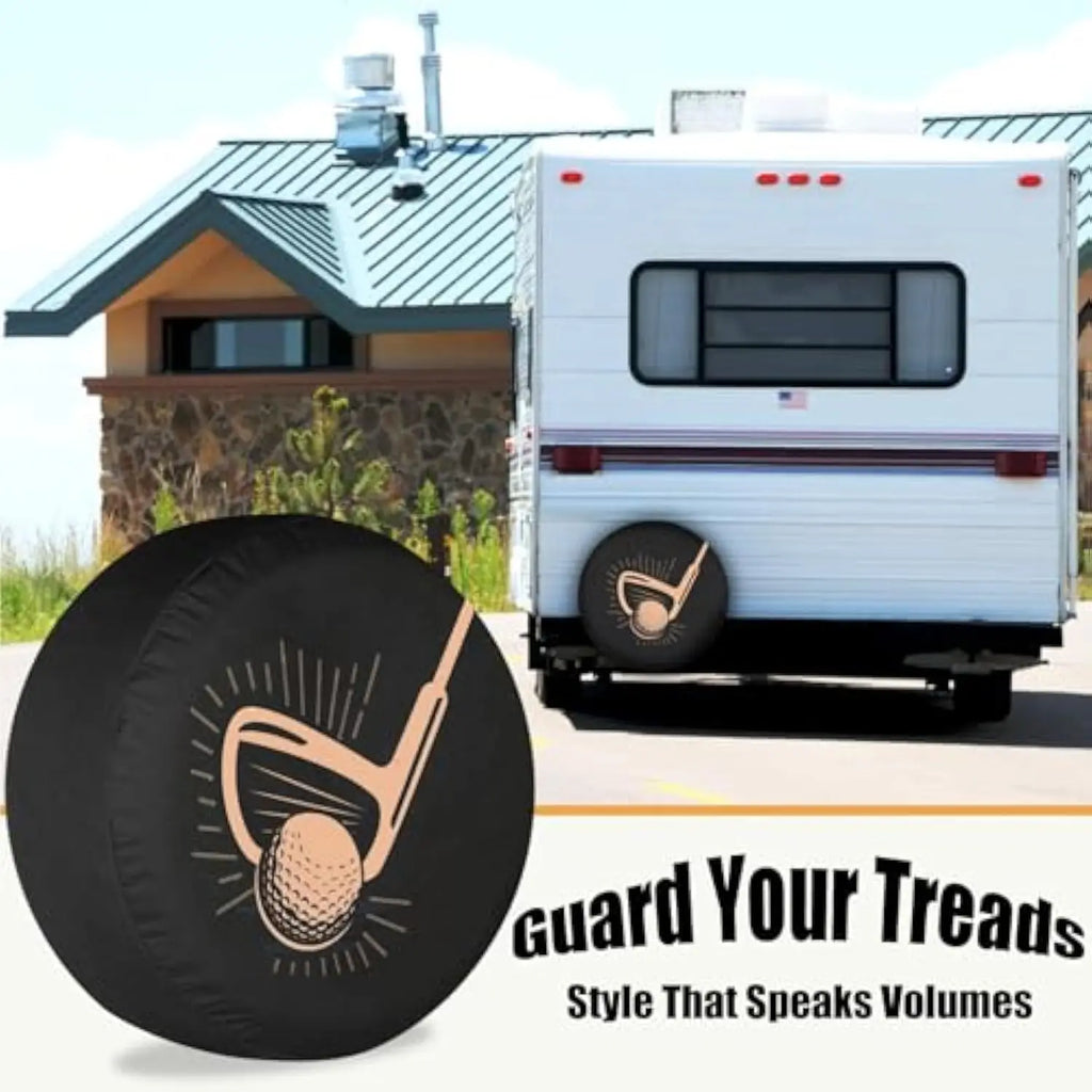 Golf Club Spare Tire Cover – Polyester Dust-Proof Wheel Cover Spare Tire Cover HIP