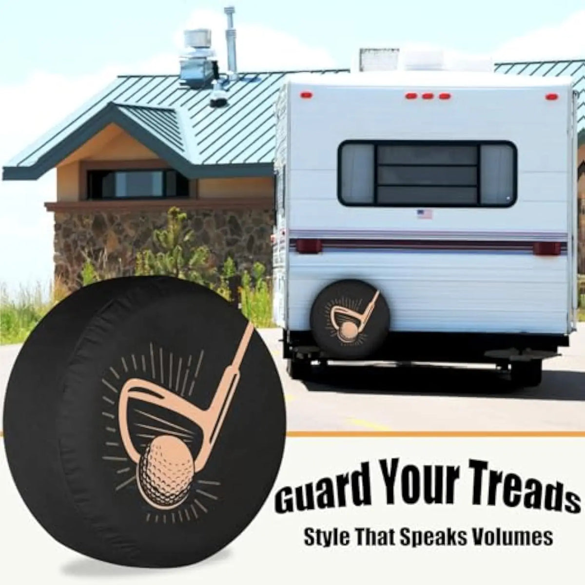 Golf Club Spare Tire Cover – Polyester Dust-Proof Wheel Cover Spare Tire Cover HIP