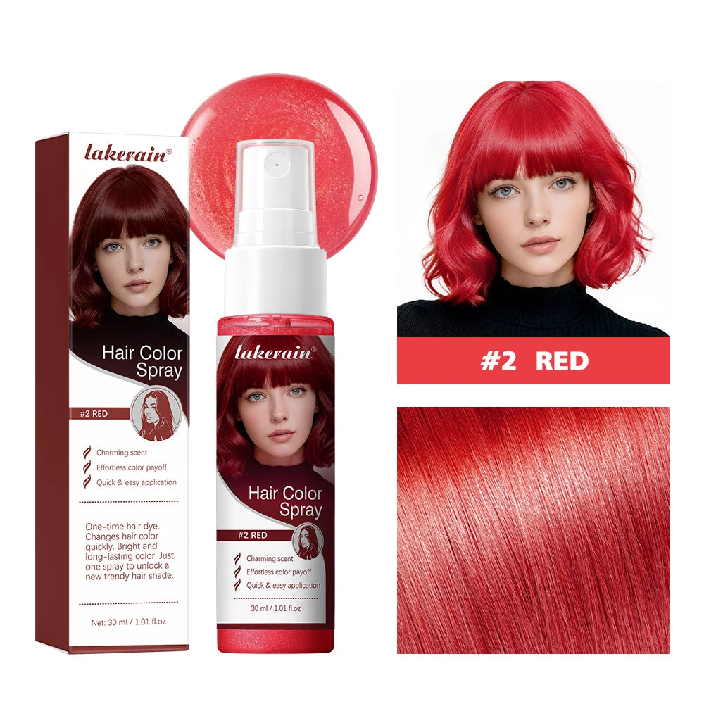 Hair Color Spray Instant Hair Dye One-Time Temporary Washable DIY Hair Chalk Multi Color Party Cosplay Makeup Styling HIP 2red