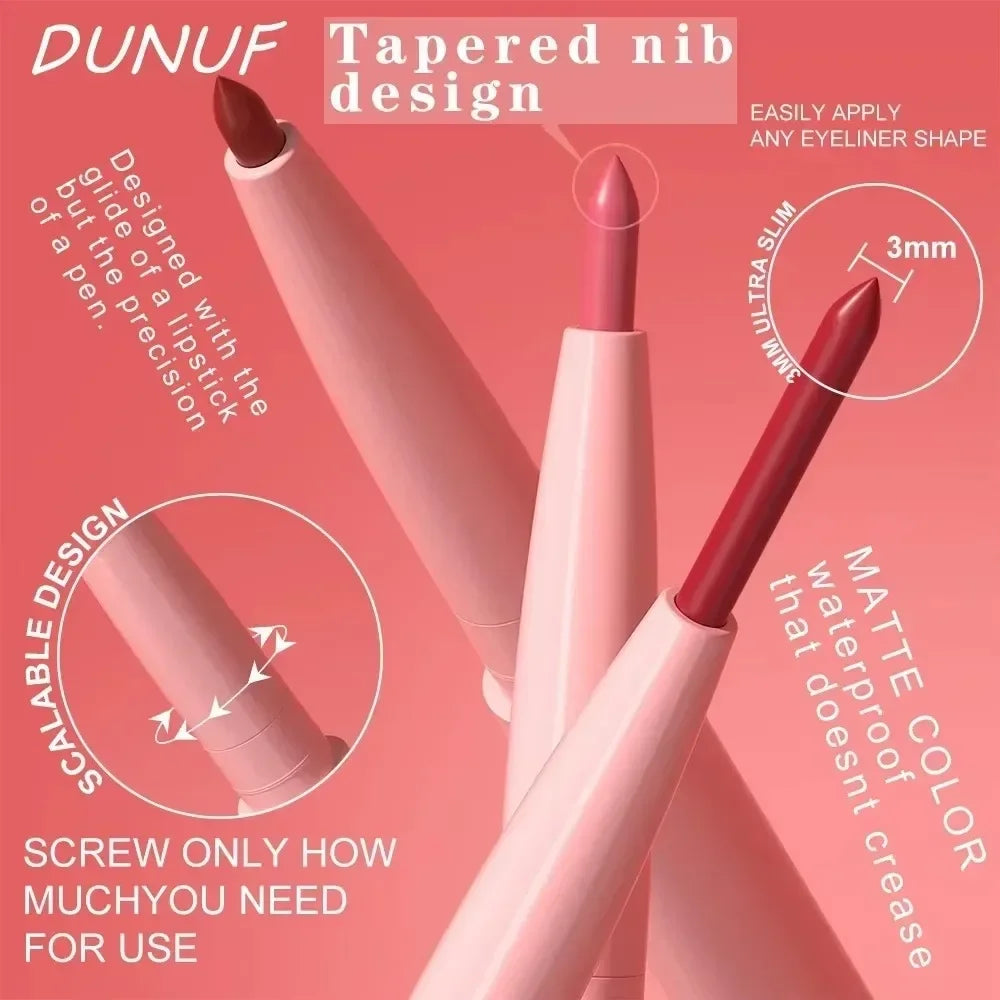 Tapered Nib Lip Liner Pencil Matte Red Brown Plumping Lip Stain Lasting Waterproof Fine Lipstick Slim Lip Outline Contour Makeup HIP