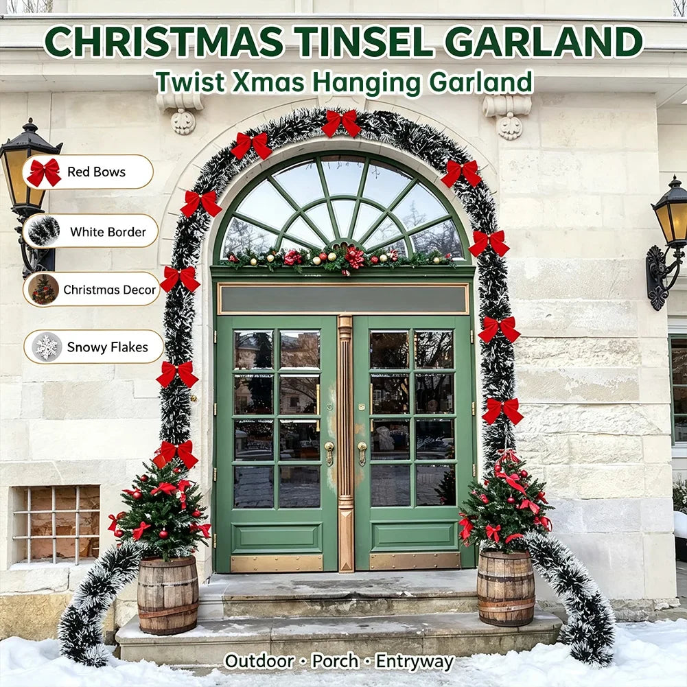 Holiday Garland Decor Magical Christmas Tinsel Garland Party Tinsel Ribbon Festive Christmas Tree Decoration For Home Decor HIP