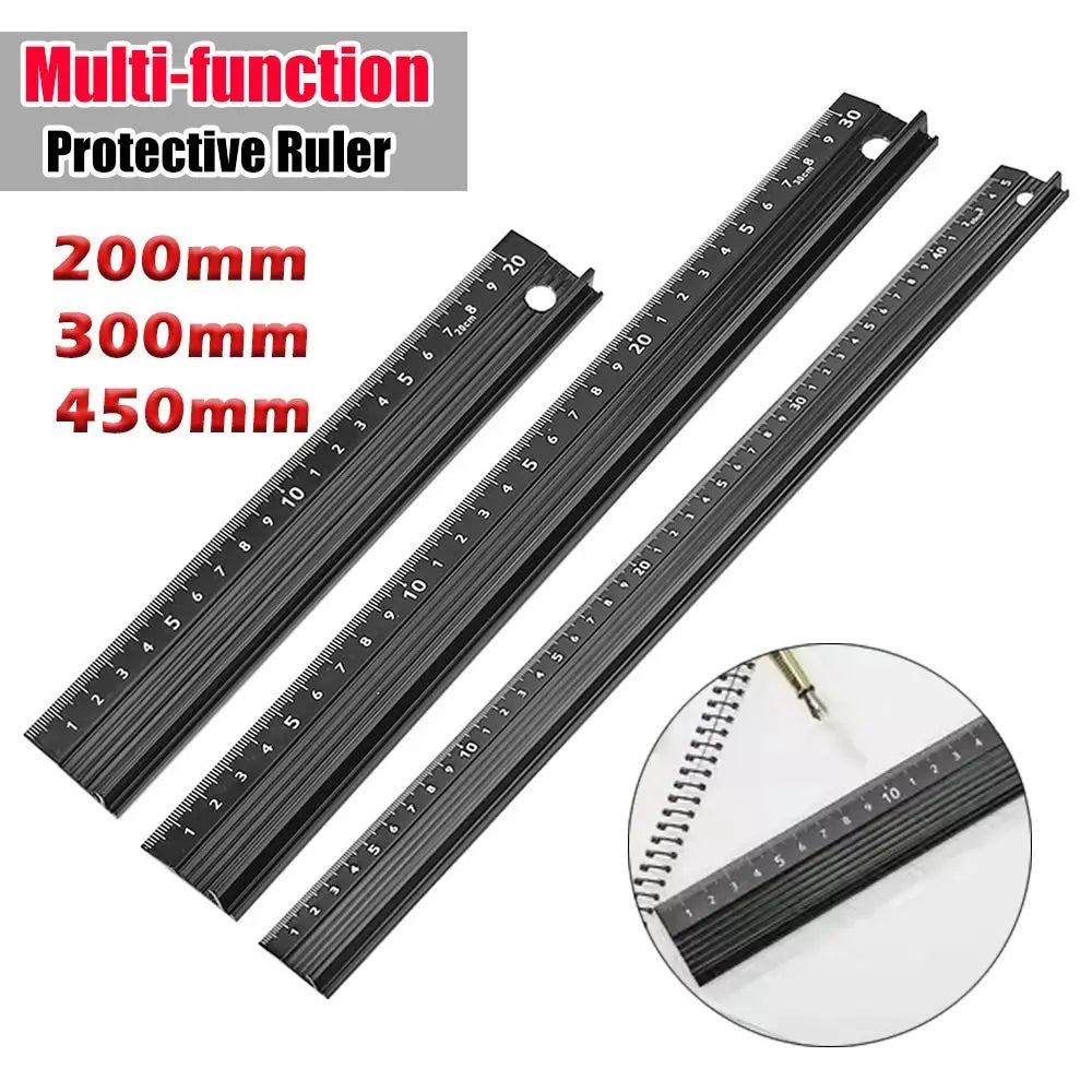 Aluminum Straight Ruler Anti-Cut Non-Slip | 20/30/45cm Measuring Straight Ruler HIP