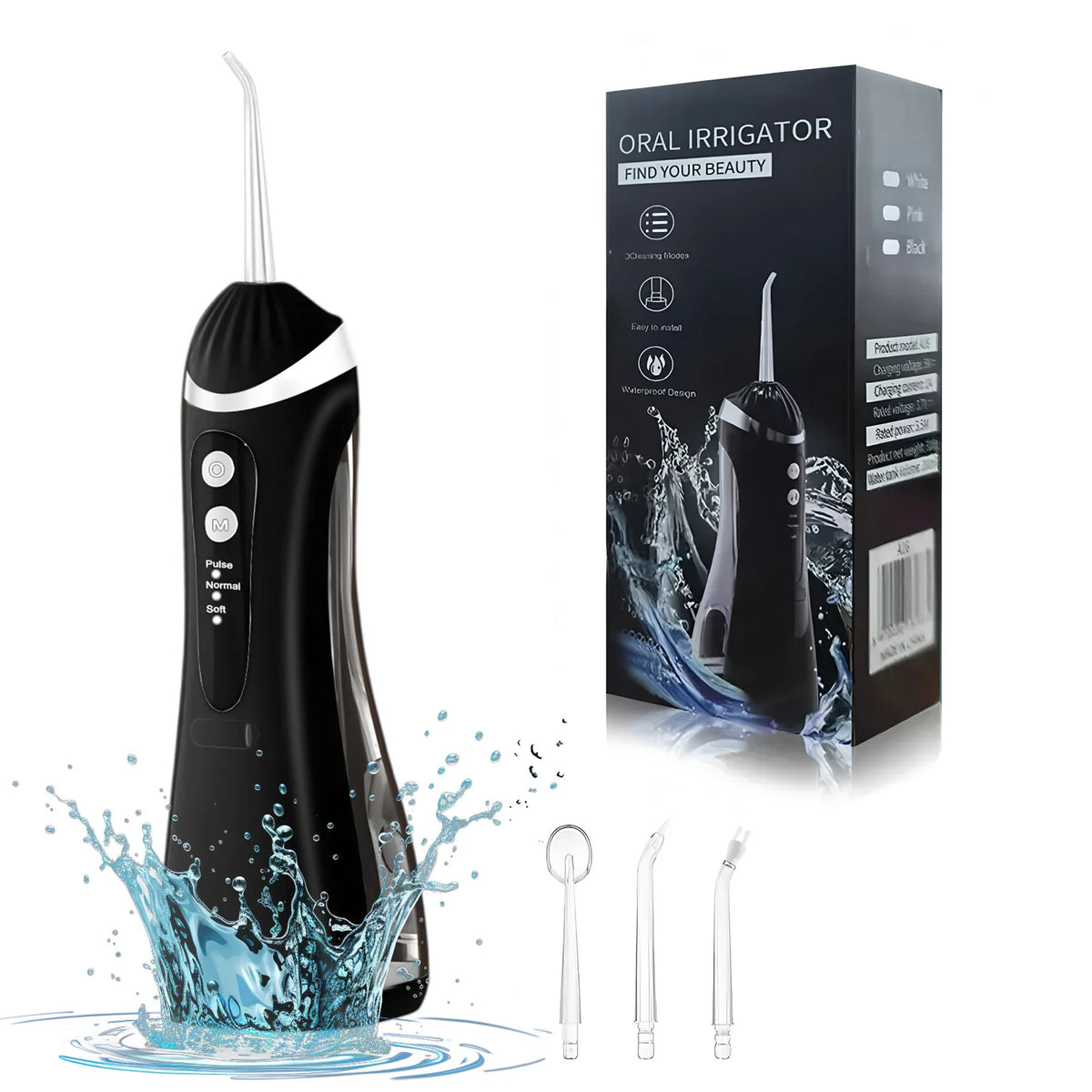 Portable USB Rechargeable Water Flosser – 220ml Oral Irrigator Water Flosser HIP Green