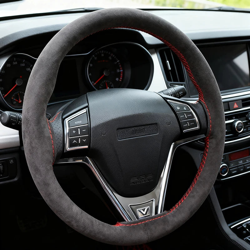 DIY Suede Steering Wheel Cover 38cm – Universal Car Fit Steering Wheel Cover HIP