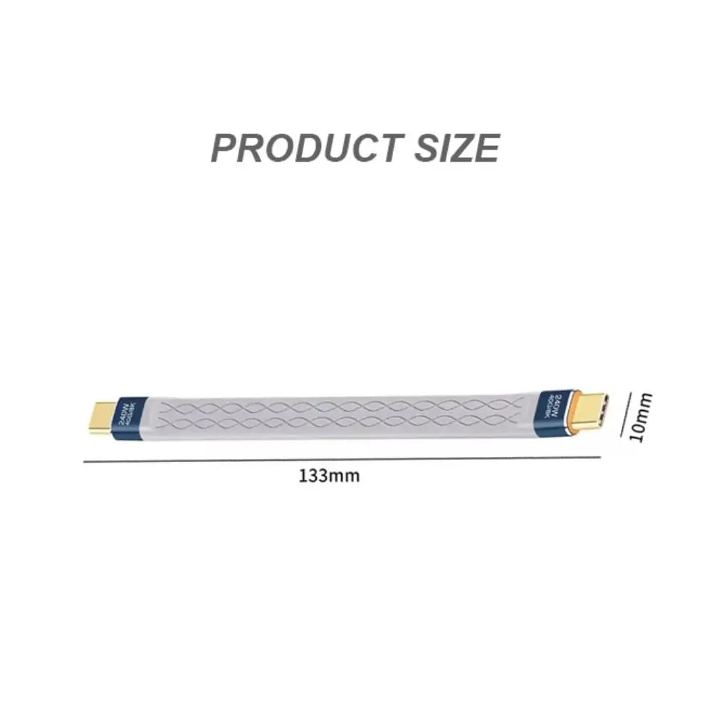 USB4.0 Flexible Cable – 240W PD, 8K 60Hz, 40Gbps | Short USB-C Data Cable HIP