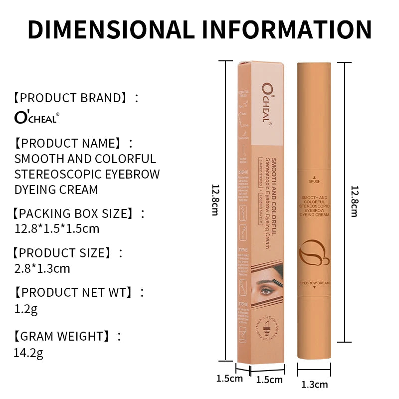 OCHEAL Waterproof Eyebrow Cream – Smudge-Proof Long-Lasting Eyebrow Tint Cream HIP
